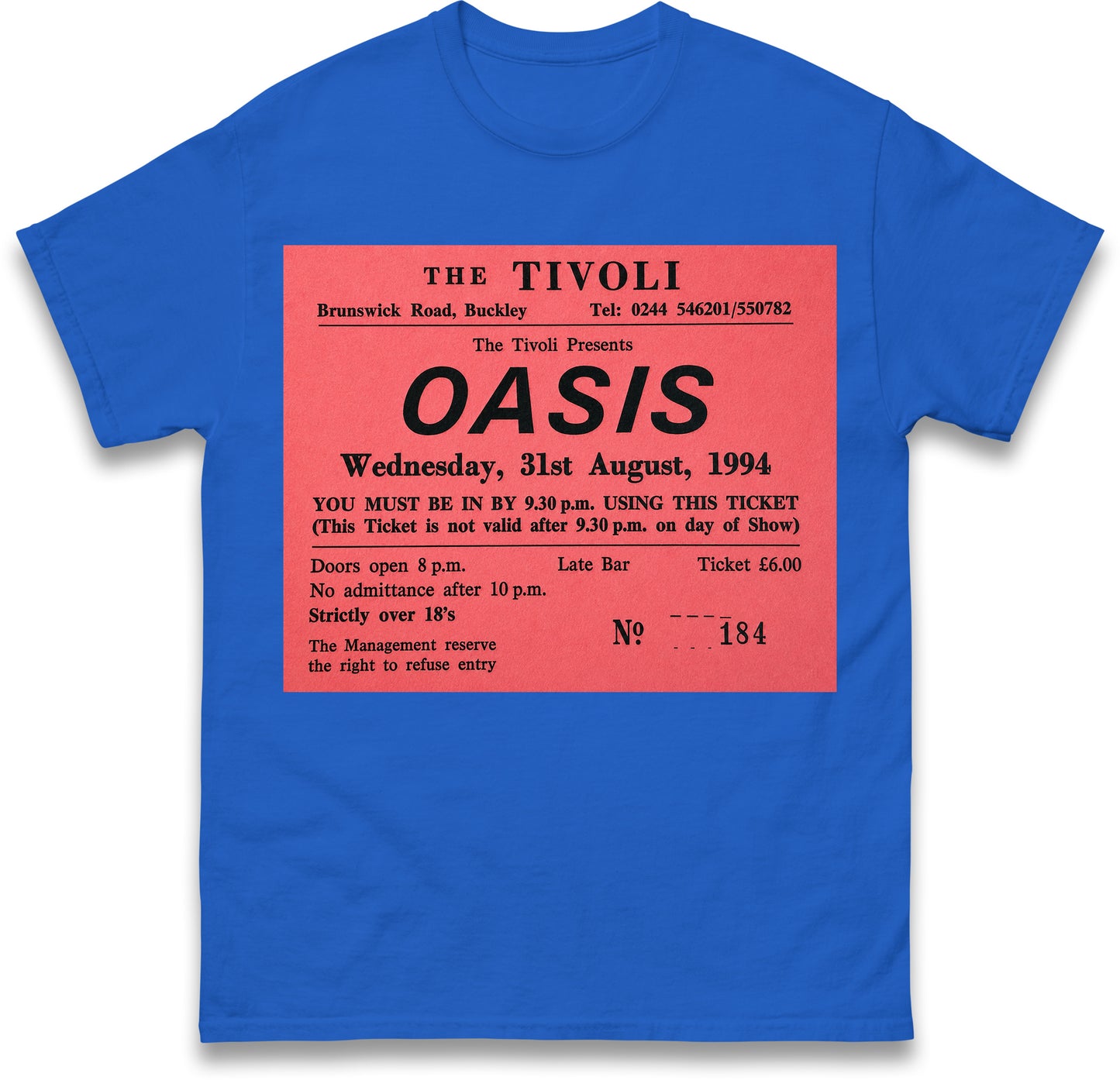Oasis Tivoli Ticket T Shirt