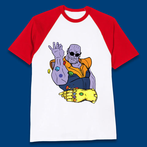 Thanos Infinity Stones Bae Avengers Infinity War Salt Bae Thanos Spoof Marvel Comics Infinity Gauntlet Baseball T Shirt