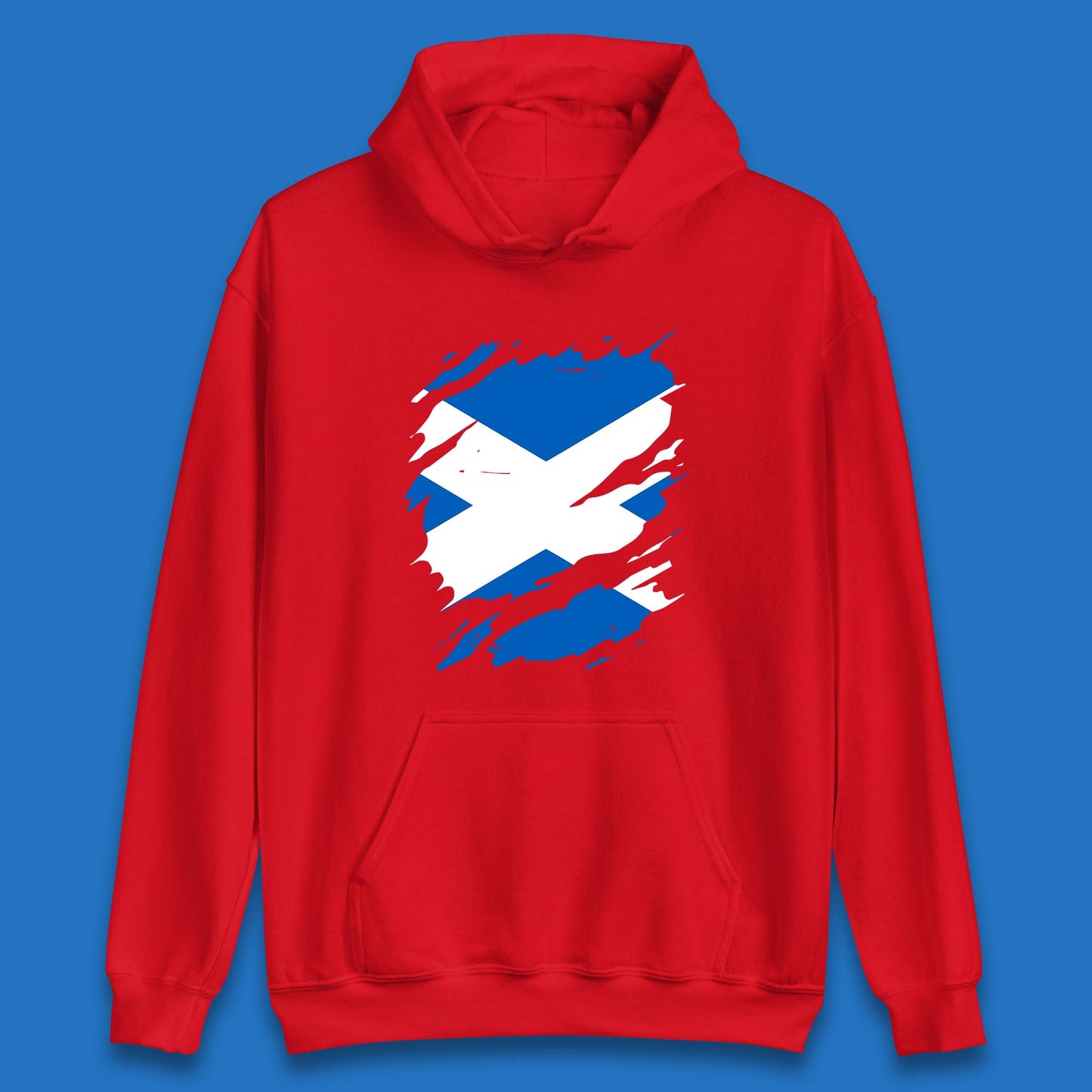 Scotland Flag Unisex Hoodie with Torn Effect