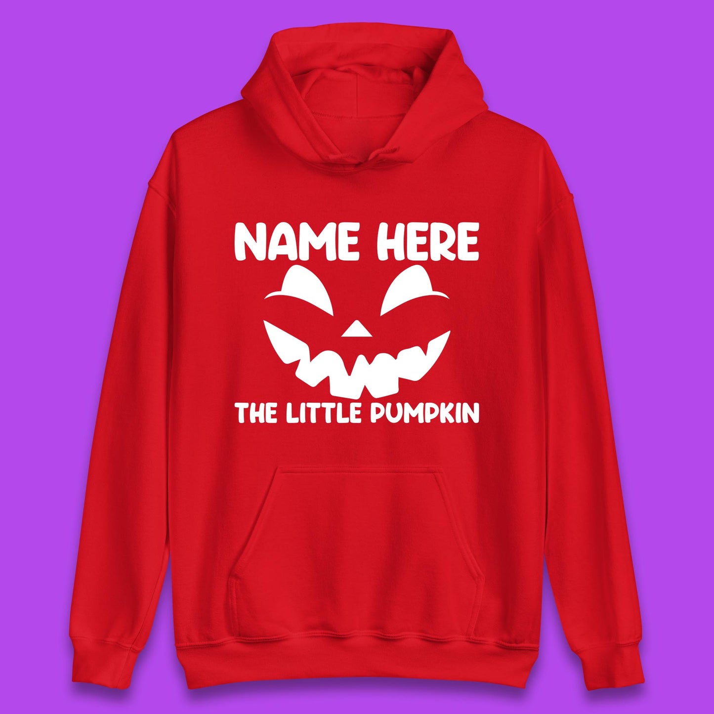 Personalised Your Name Here The Little Pumpkin Jack O Lantern Scary Spooky Face Unisex Hoodie