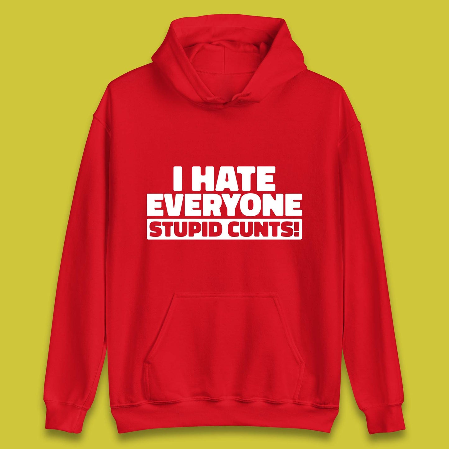 I Hate Everyone Stupid Cunts Introvert Antisocial Sarcastic Funny Unisex Hoodie