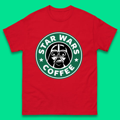 Sci-fi Action Adventure Movie Character Darth Vader Star Wars Coffee Starbucks Coffee Spoof Star Wars 46th Anniversary Mens Tee Top