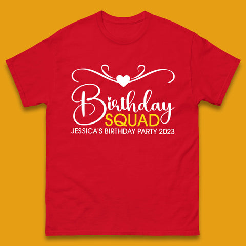 Personalised Birthday Squad Your Name And Birthday Year Funny Birthday Party Mens Tee Top