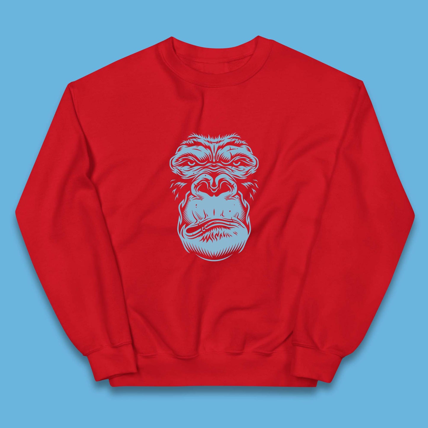 Angry Gorilla Face Scary Wild Angry Monkey Kids Jumper