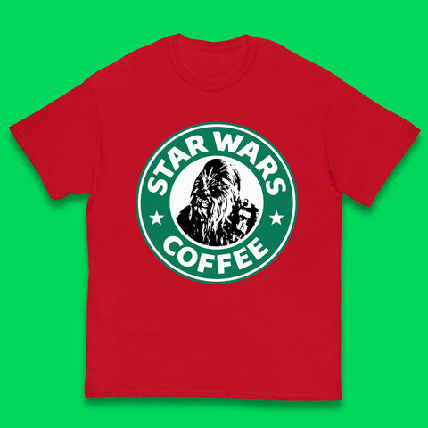Chewbacca Star Wars Coffee Sci-fi Action Adventure Movie Character Starbucks Coffee Spoof 46th Anniversary Kids T Shirt
