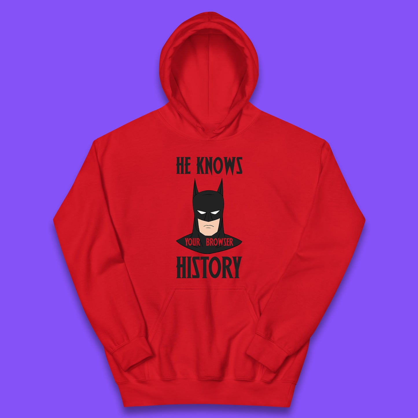 Batman He Knows Your Browser History DC Comics Superhero Comic Book Character Kids Hoodie