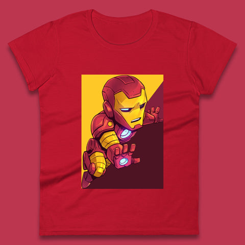 Flying Chibi Iron Man Superhero Marvel Avengers Comic Book Character Iron-Man Marvel Comics Womens Tee Top