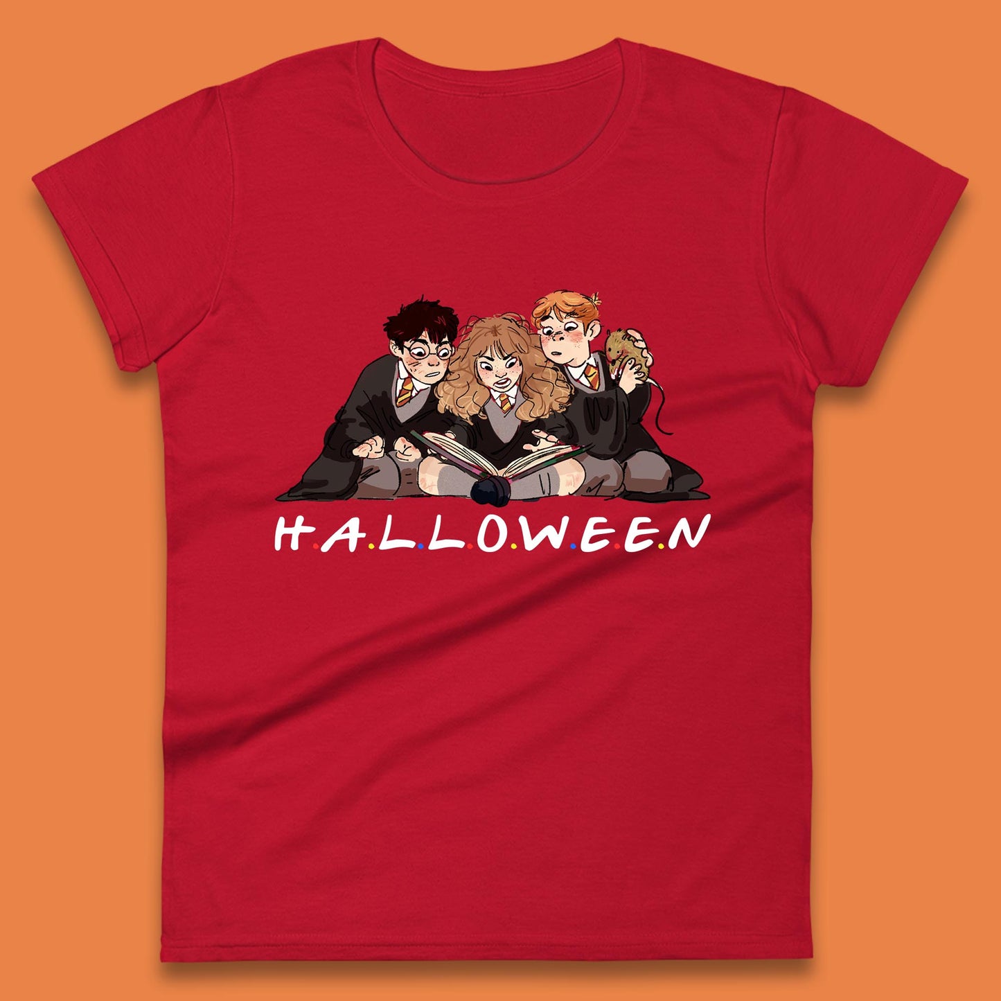 Halloween Harry Potter Series Character Harry, Ron and Hermione Friends Movie Spoof Fantasy Novels Film Womens Tee Top