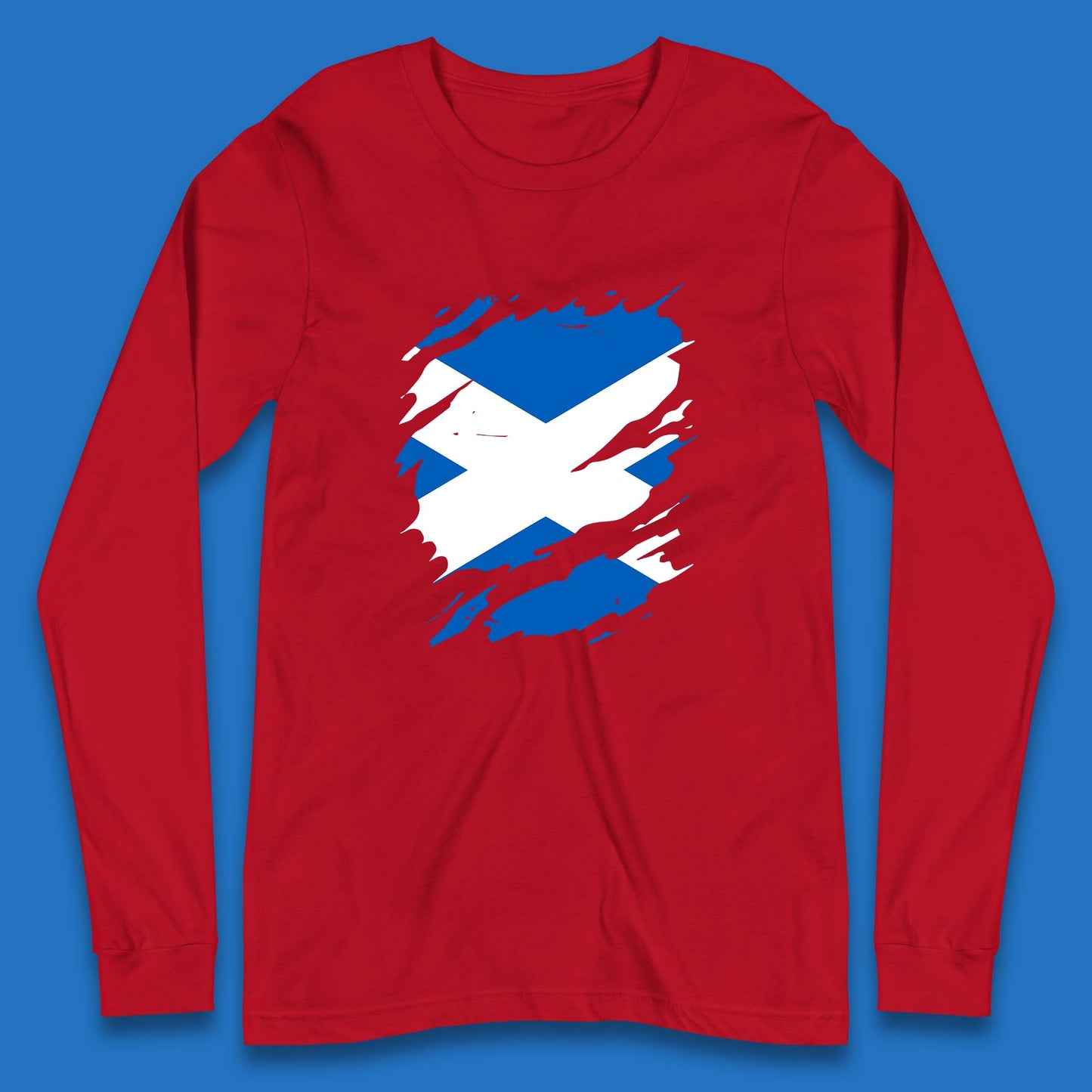 Distressed Scotland Flag Scottish Heritage Ancestry Scot Pride Scottish Flag Long Sleeve T Shirt
