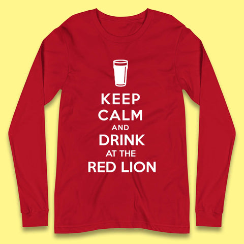 Personalised Keep Calm and Drink at Any Pub Name Long Sleeve T-Shirt