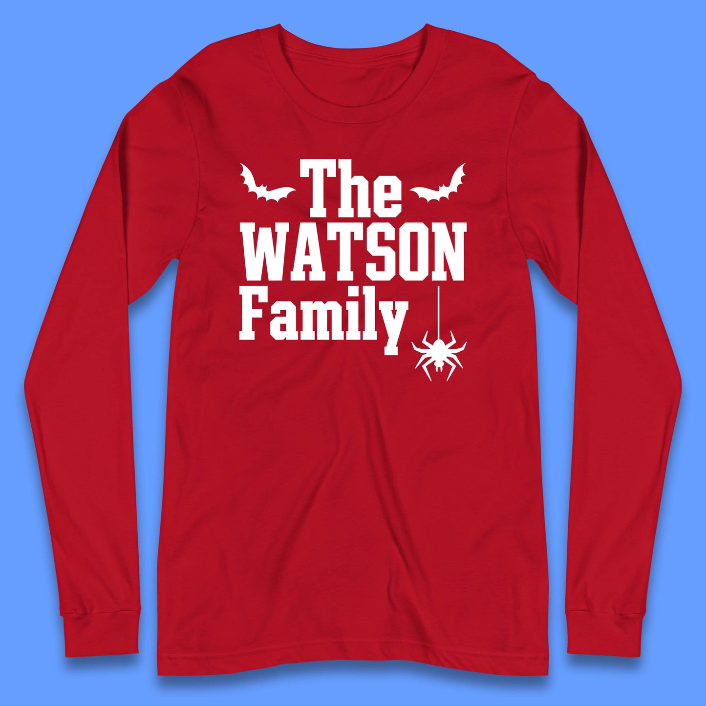 Personalised Halloween Family Your Name Horror Scary Spooky Matching Costume Long Sleeve T Shirt
