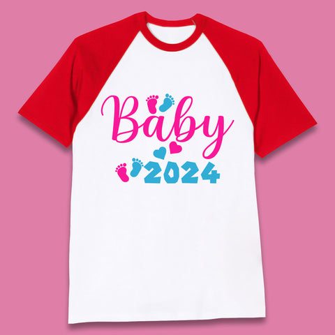 Baby 2024 Pregnancy Announcement Baseball T-Shirt