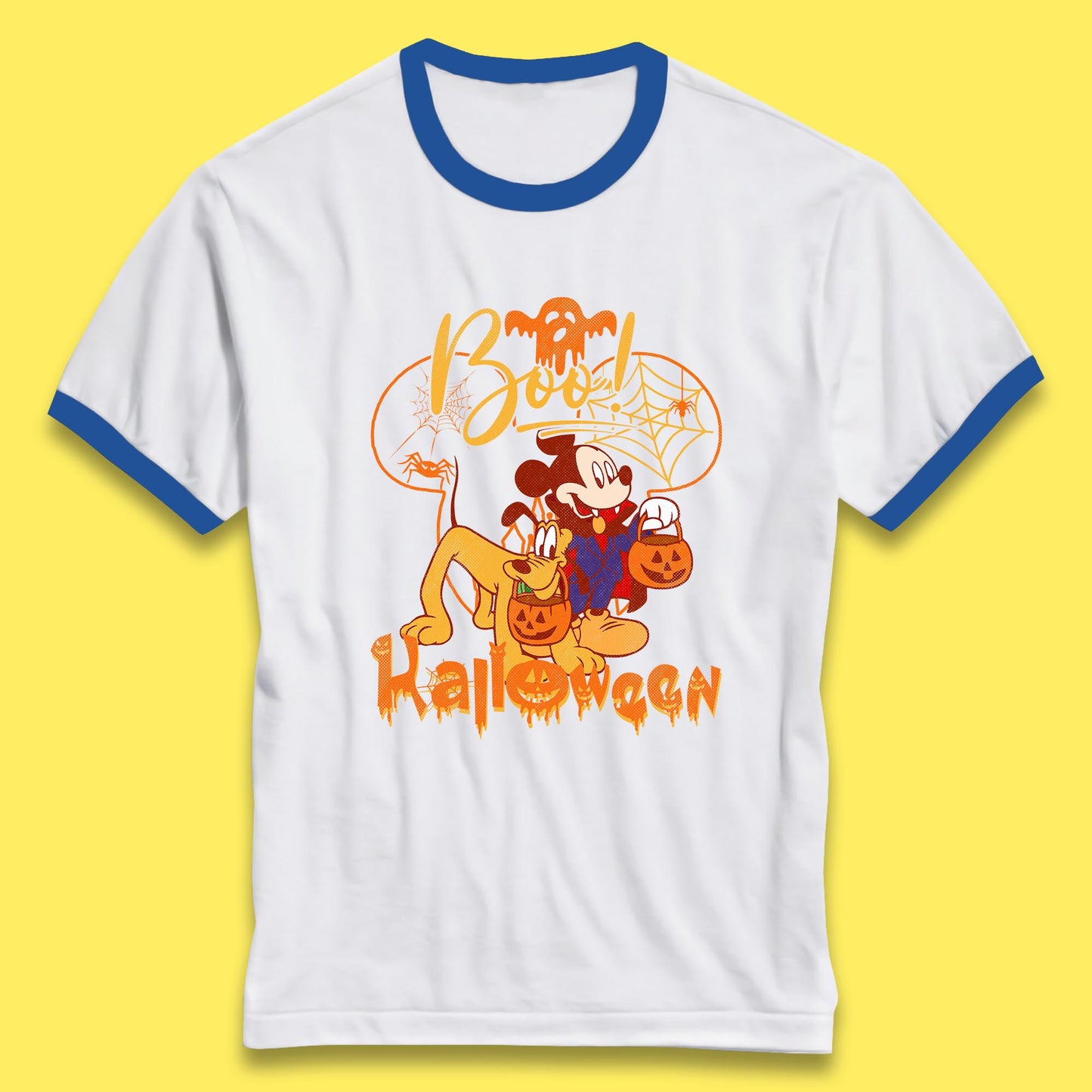 Boo Halloween Mickey Mouse And Pluto Friends Disney Halloween Disneyland Trip Ringer T Shirt
