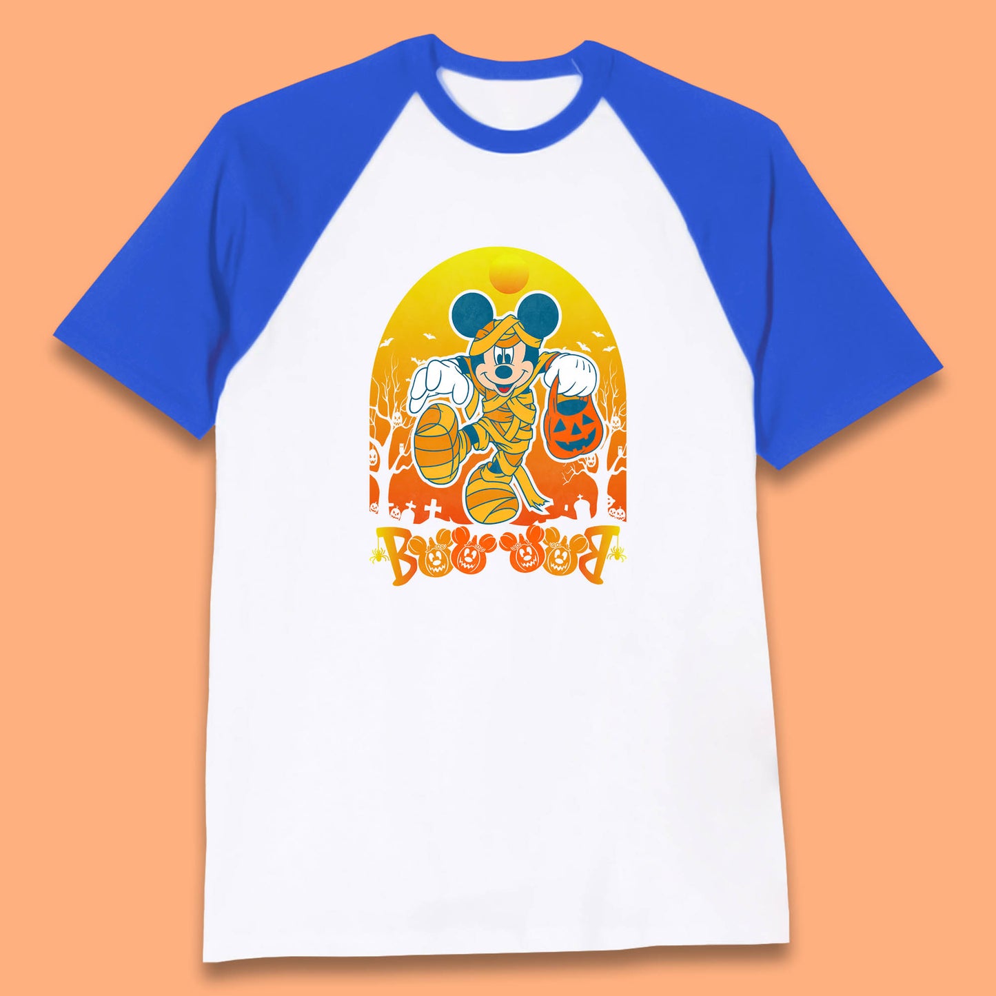 Disney Halloween Boo Mummy Mickey Mouse Horror Scary Disneyland Trip Baseball T Shirt