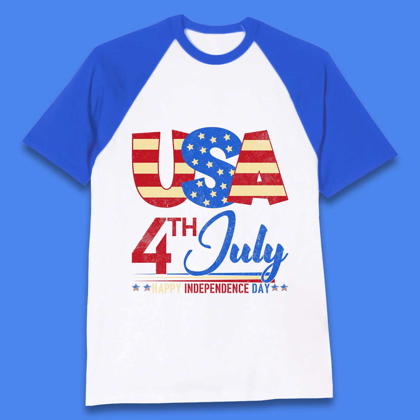 USA 4th July Happy Independence Day Celebration Patriotic Baseball T Shirt