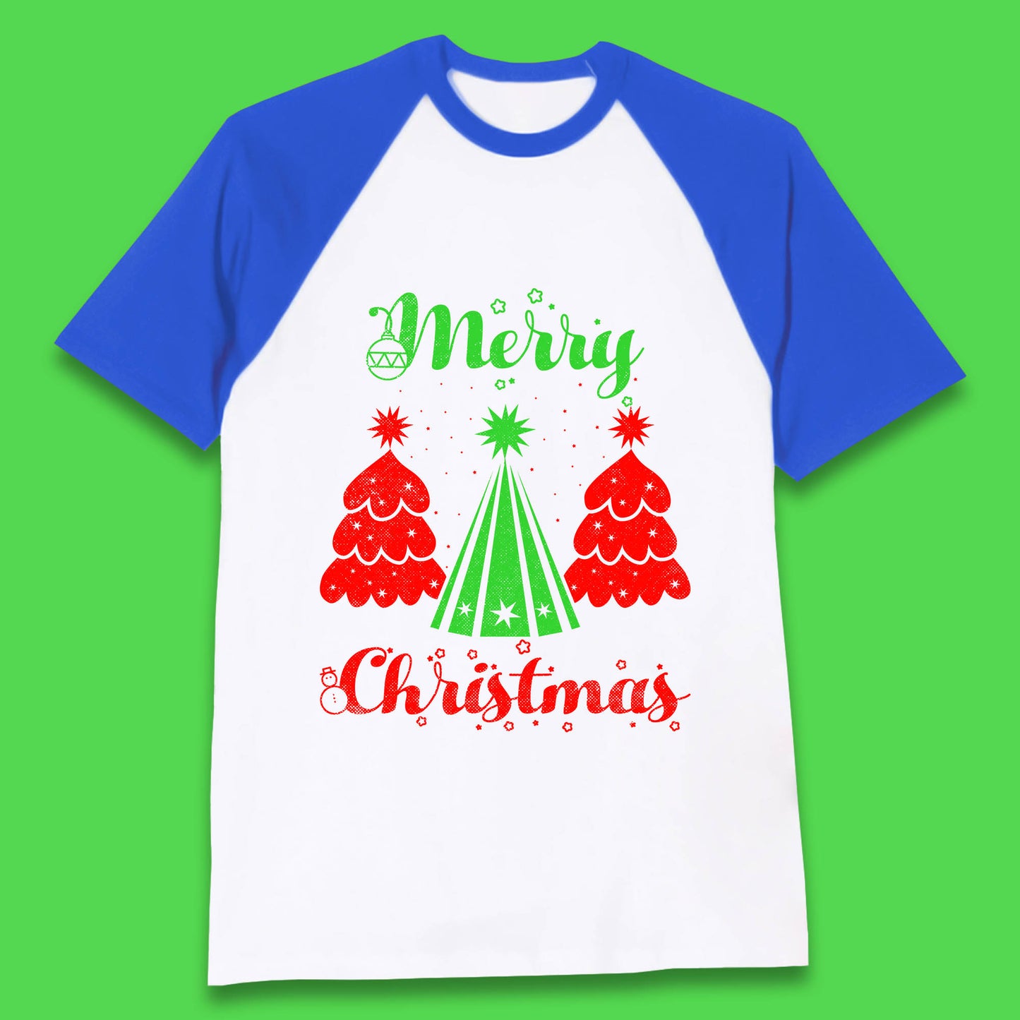 merry christmas tree baseball t shirt