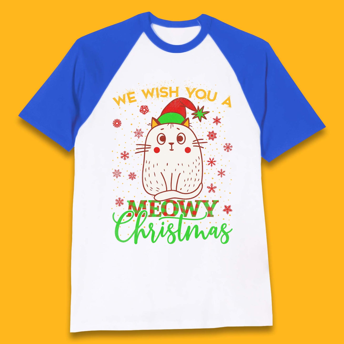 Meowy Christmas Baseball T-Shirt