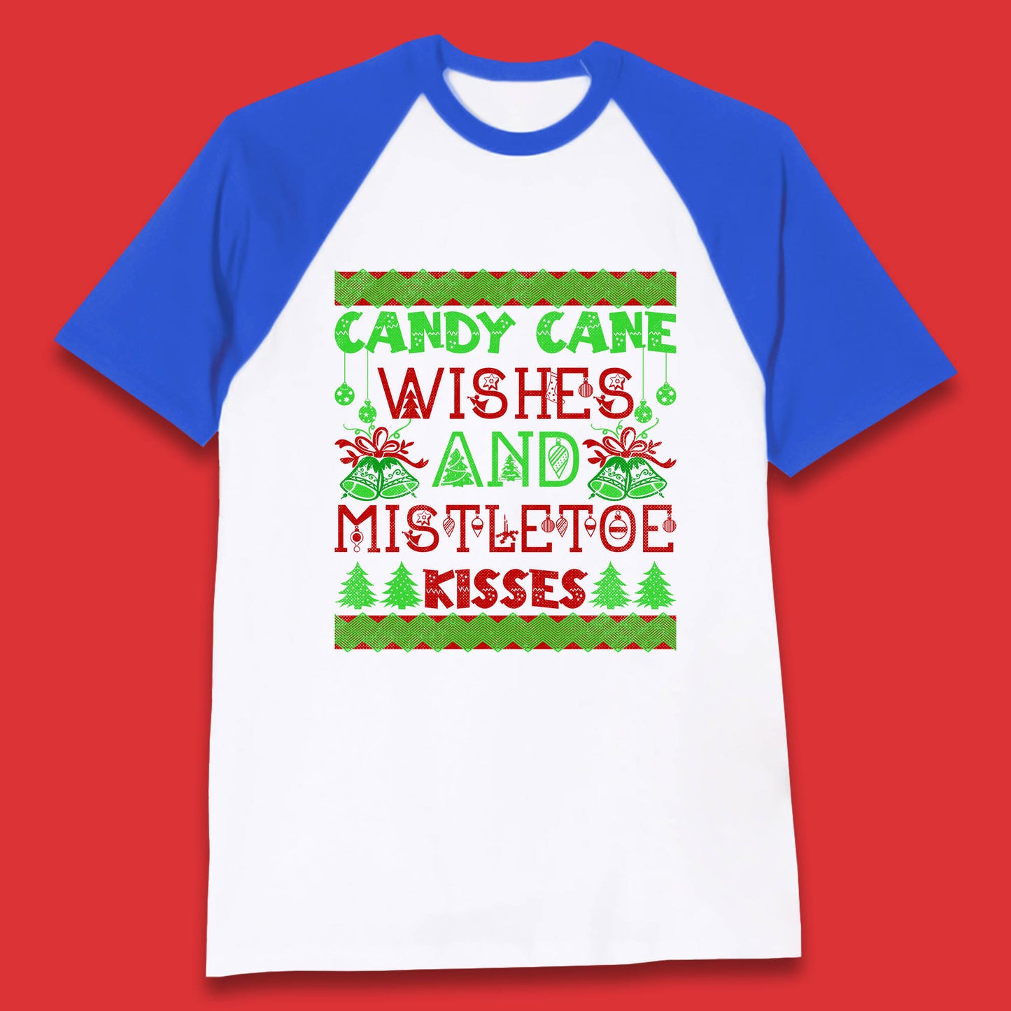 candy cane christmas baseball t shirt