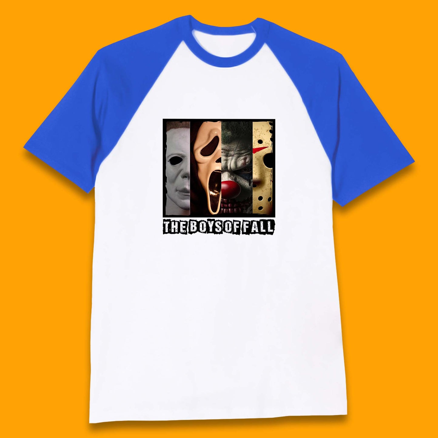 The Boys Of Fall Halloween Horror Movie Characters Friends Halloween Villians Serial Killers Baseball T Shirt