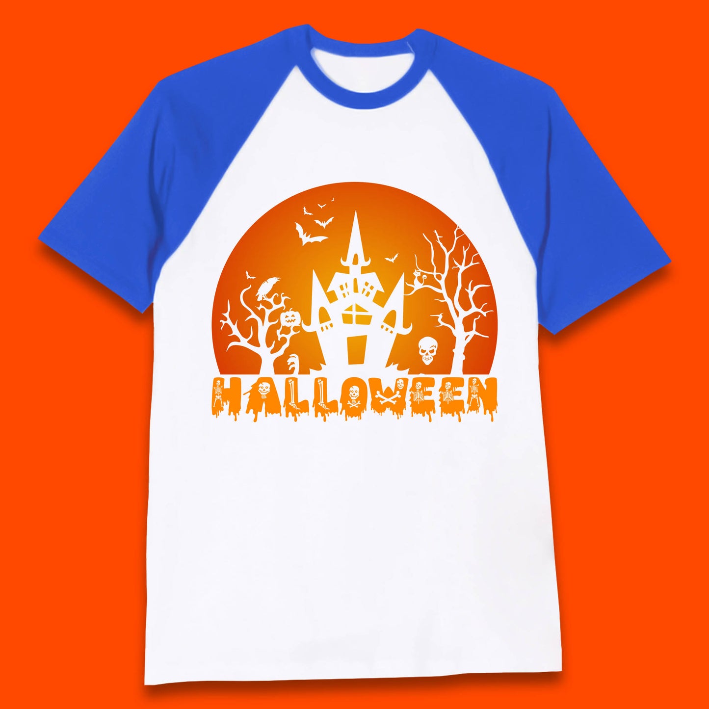 Halloween Horror Scary Hunted House Scary Spooky Night Festive Gift Baseball T Shirt