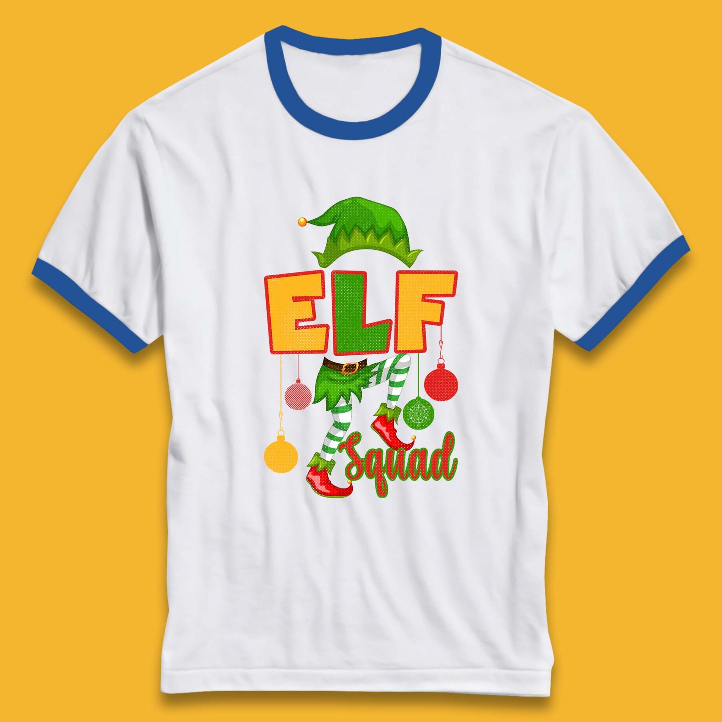 elf squad christmas ringer t shirt