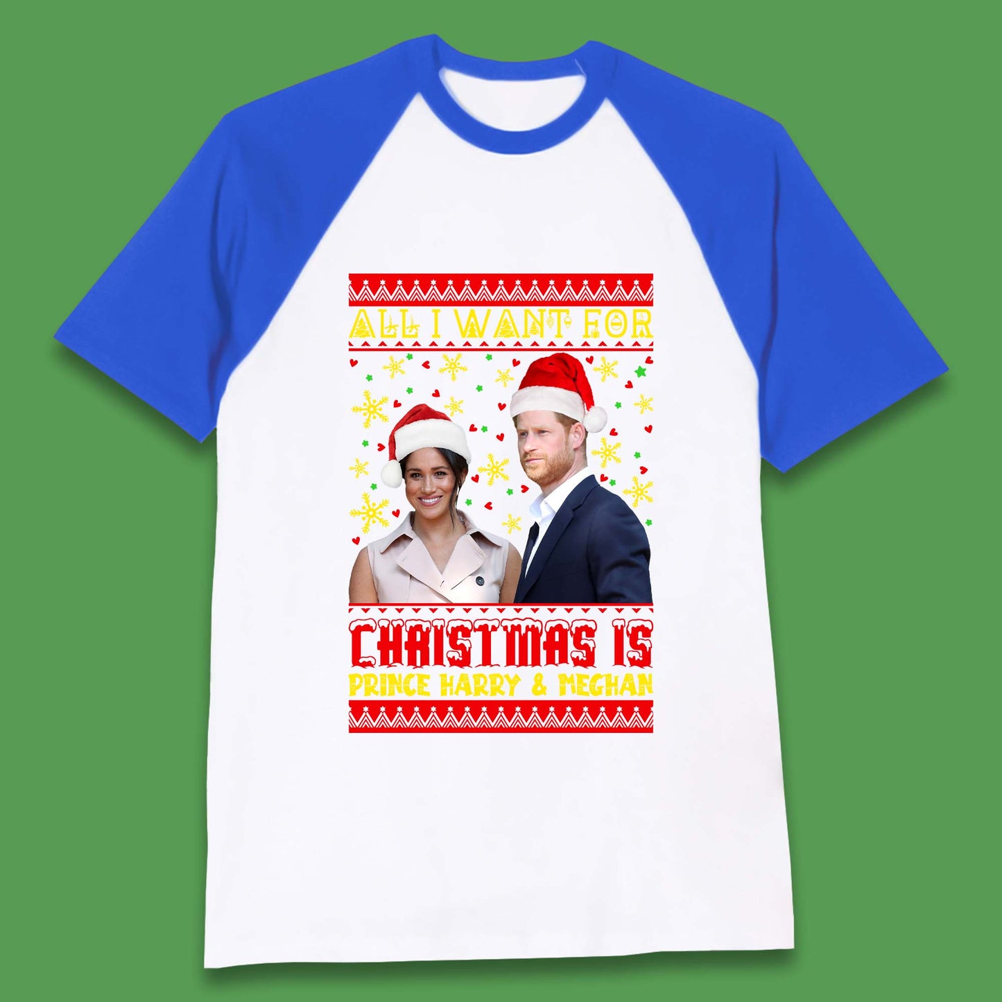 Prince Harry & Meghan Christmas Baseball T-Shirt