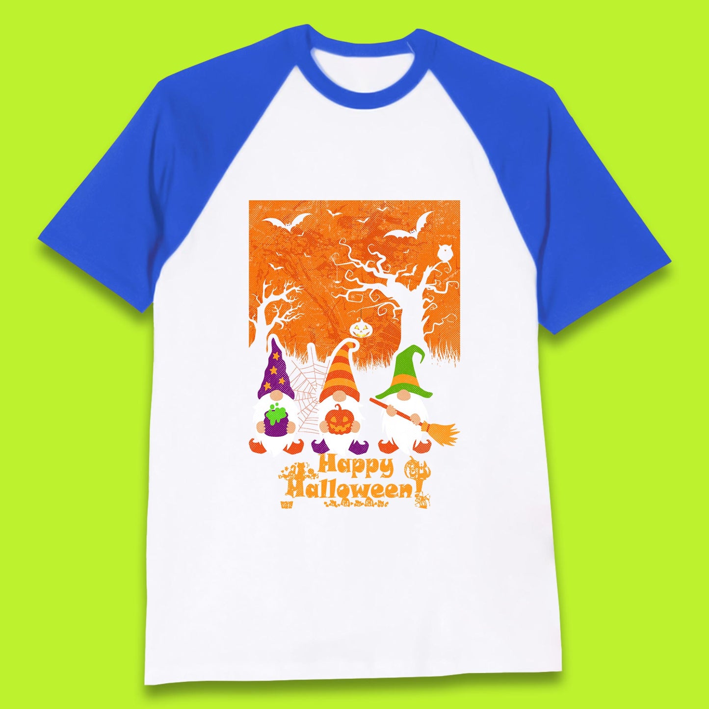 Happy Halloween Gnomies Spooky Witch Gnomes Scary Halloween Trees Gnome Lover Baseball T Shirt