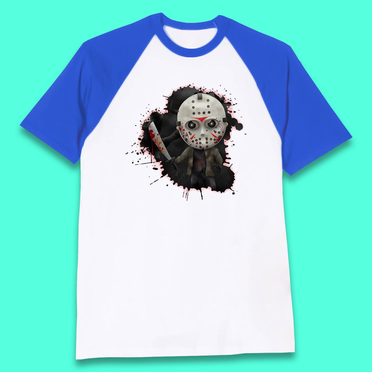 Chibi Jason Voorhees Holding Bloody Knife Halloween Friday The 13th Horror Movie Character Baseball T Shirt