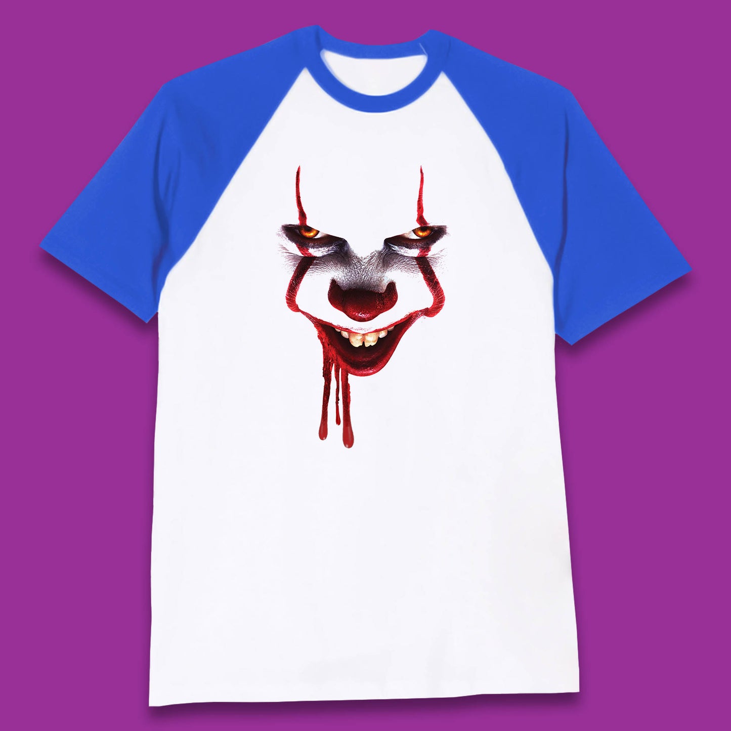 Pennywise Clown IT Chapter 2 Halloween Horror Movie Character Baseball T Shirt