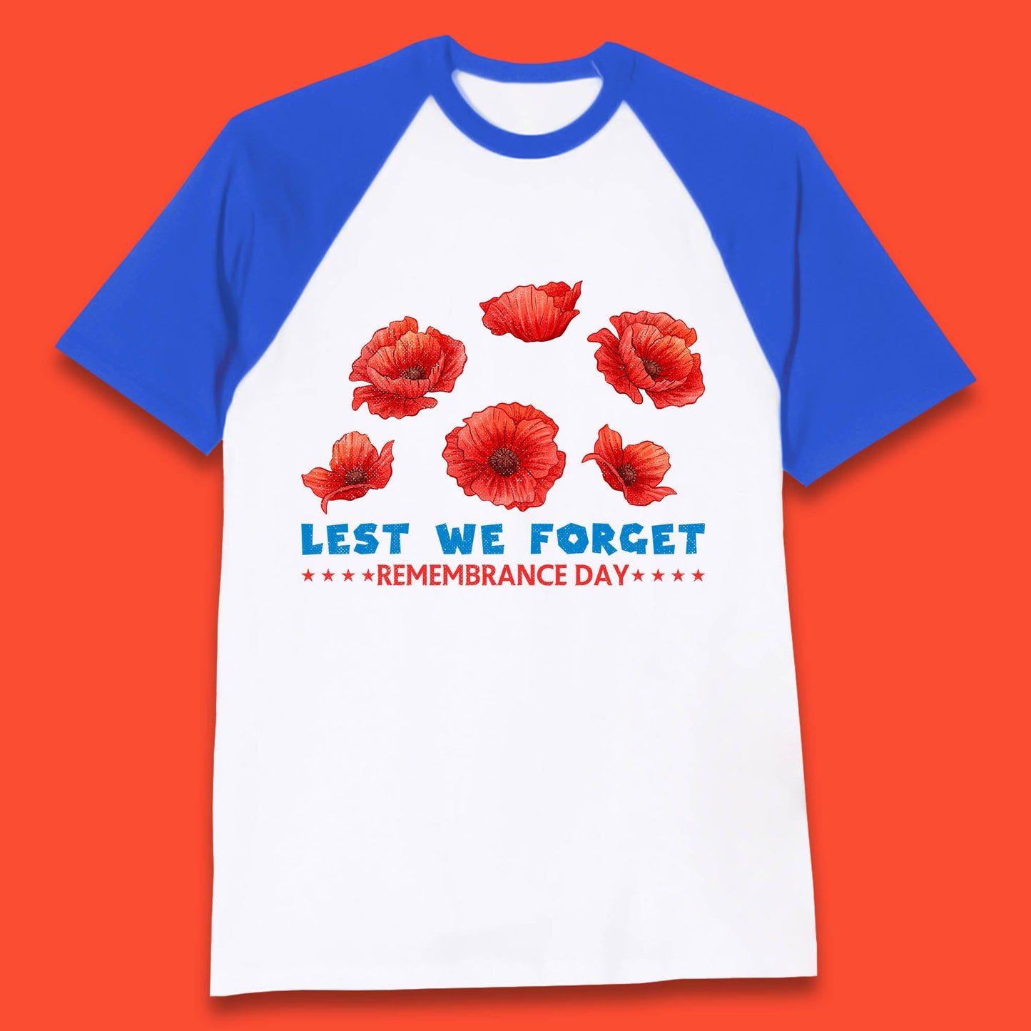 Lest We Forget Remembrance Day Poppy Flowers British Armed Forces Day Baseball T Shirt