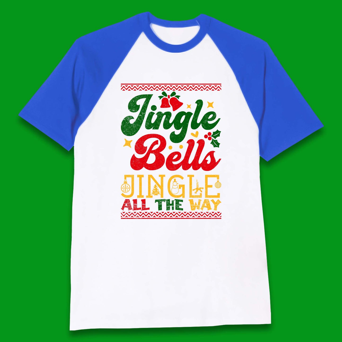 jingle bell christmas baseball t shirt