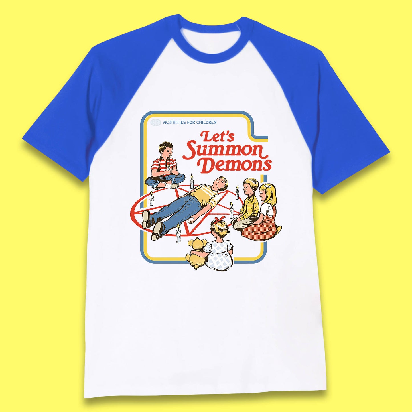 Let's Summon Demons Creepy Incantation Halloween Comic Funny Dark Humor Baseball T Shirt