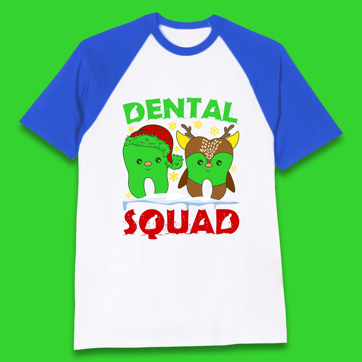 christmas dental squad baseball t shirt