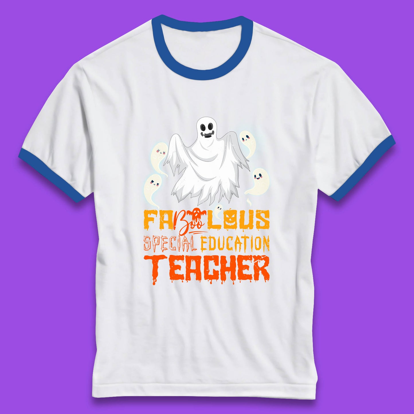 Fabolous Special Education Teacher Halloween Fabulous Spooky Ghost Teacher Ringer T Shirt