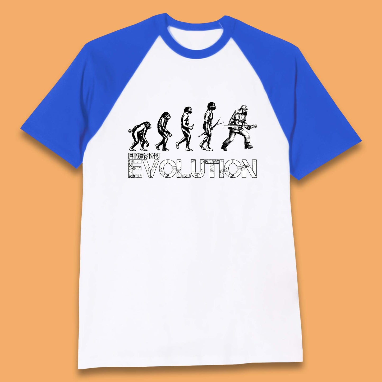 Fireman Evolution Funny Fire Brigade Service Firefighter Baseball T Shirt