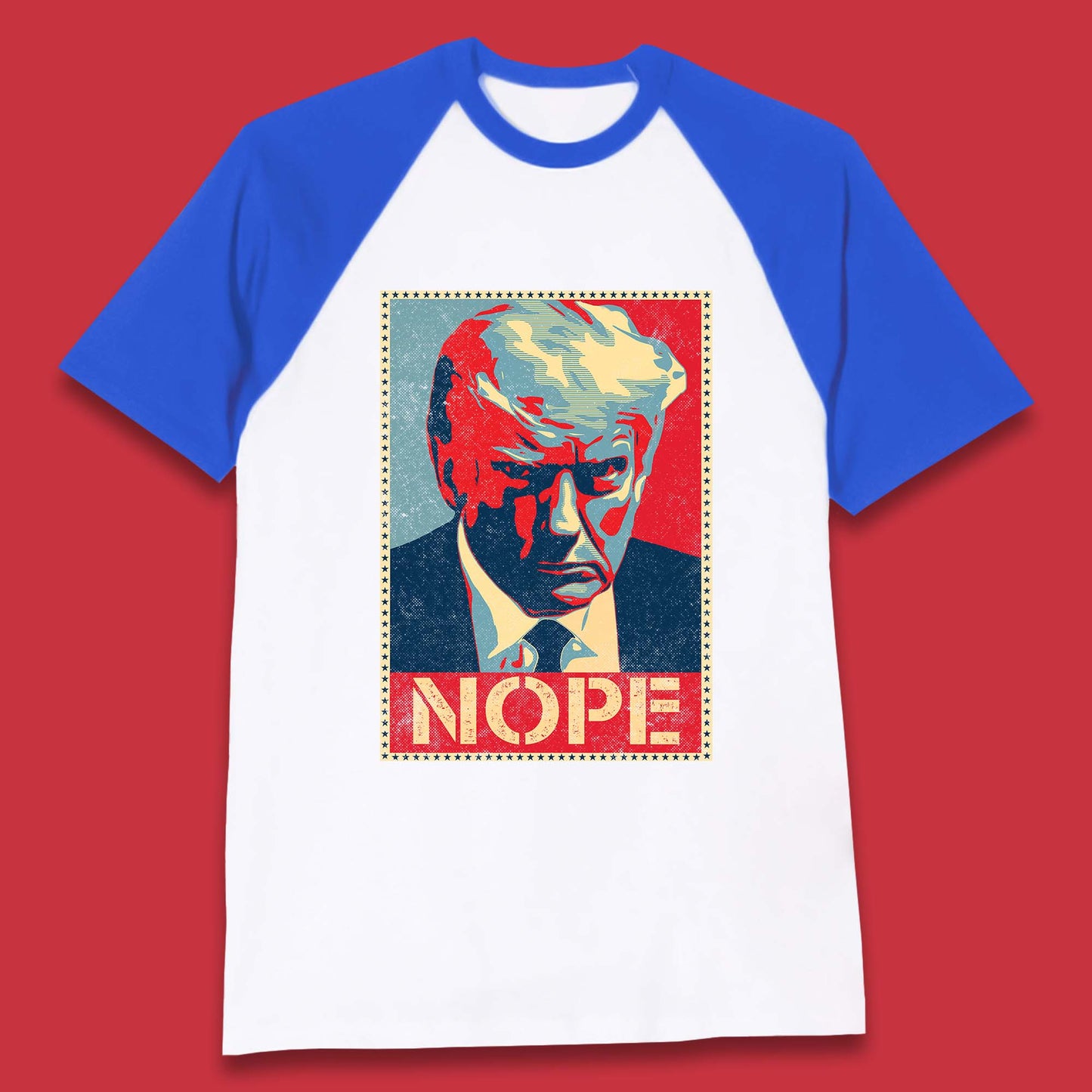 Donald Trump Nope Mugshot Funny Political Obama Hope Anti Trump Baseball T Shirt