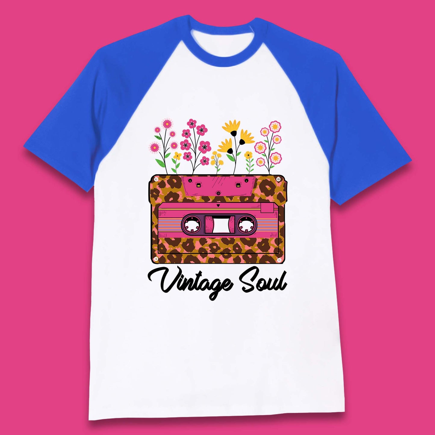Vintage Soul Western Floral Cassette Tape Retro Wildflower Music Mixtape 80’s 90's Country Music Nostalgia Baseball T Shirt