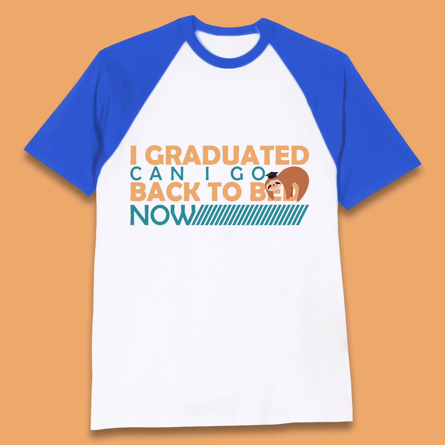 I Graduated Can I Go Back To Bed Now Funny Sleeping Sloth Graduation Baseball T Shirt
