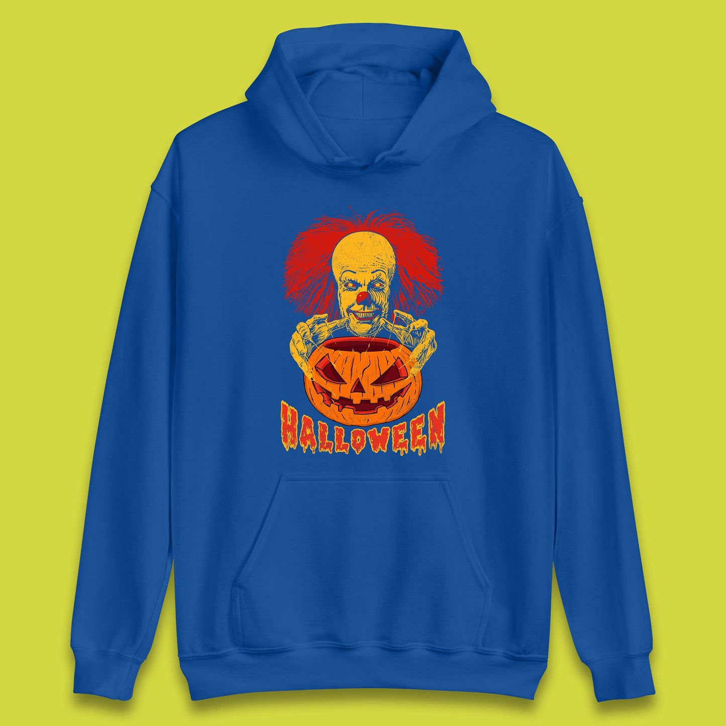 Pennywise Clown Hands Halloween Pumpkin IT Pennywise Clown Horror Movie Fictional Character Unisex Hoodie