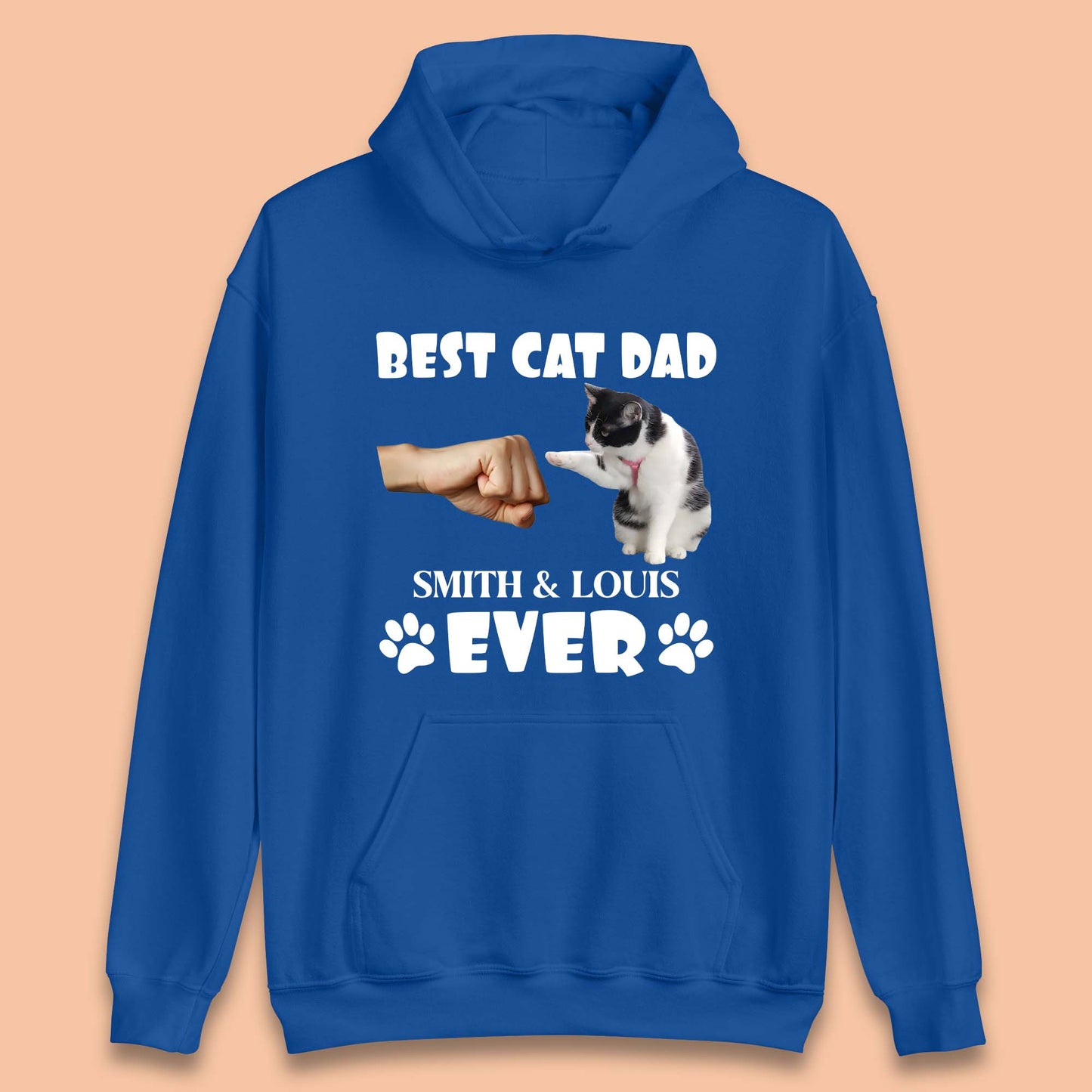 Personalised Best Cat Dad Ever Unisex Hoodie