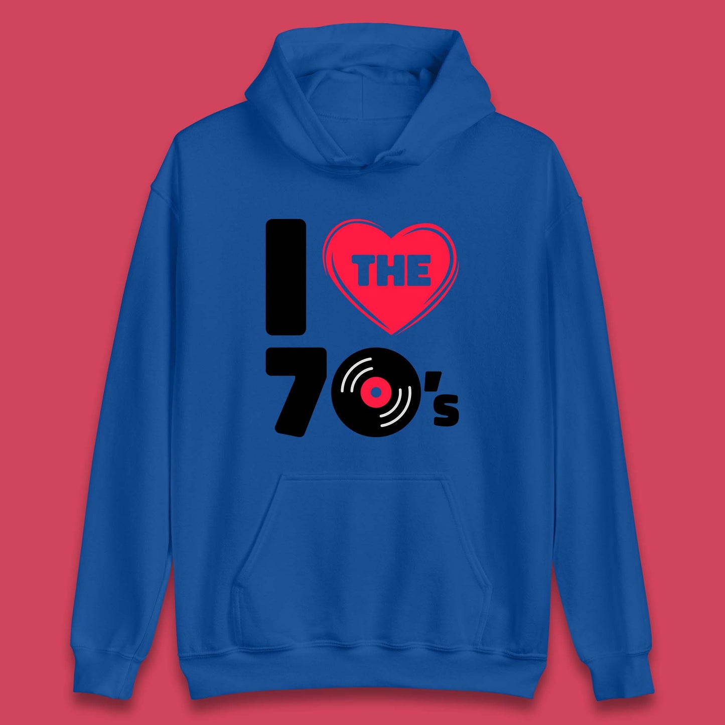 I Love The 70's Vintage Retro Classic Old School Country Music 70s Party Unisex Hoodie
