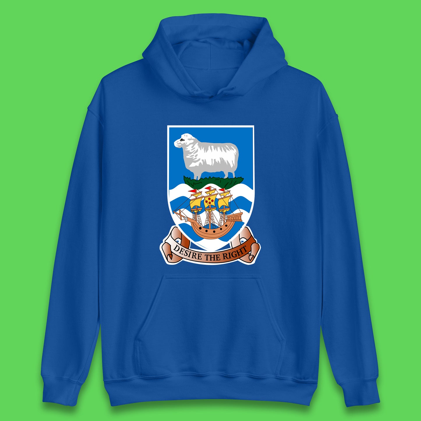 Coat Of Arms Of The British Overseas Territory Falkland Islands Coat Of Arms Of The Falkland Islands Flag Unisex Hoodie