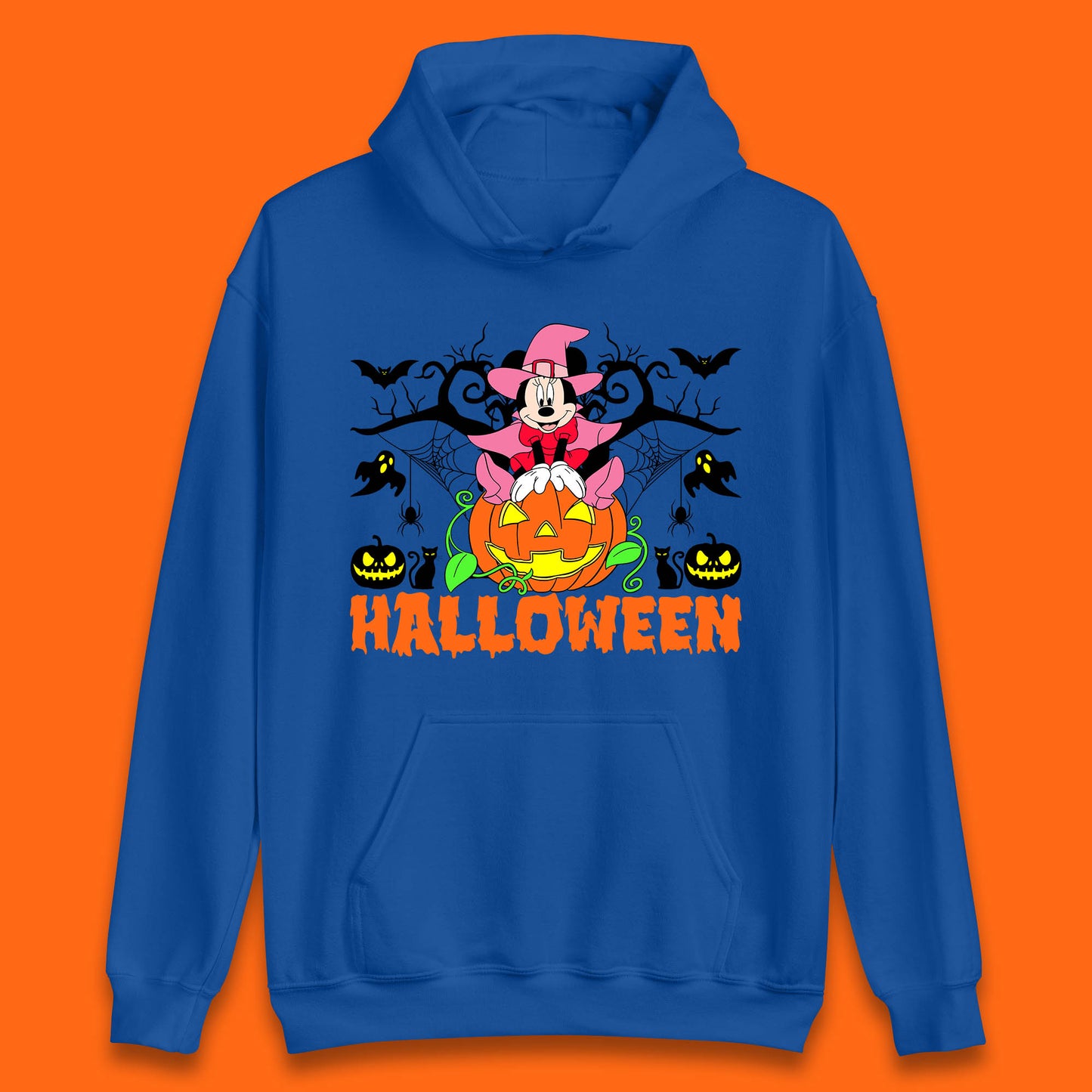 Disney Halloween Witch Minnie Mouse Sitting On Pumpkin Horror Scary Disneyland Trip Costume Unisex Hoodie