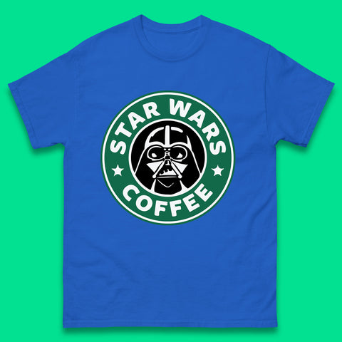 Sci-fi Action Adventure Movie Character Darth Vader Star Wars Coffee Starbucks Coffee Spoof Star Wars 46th Anniversary Mens Tee Top
