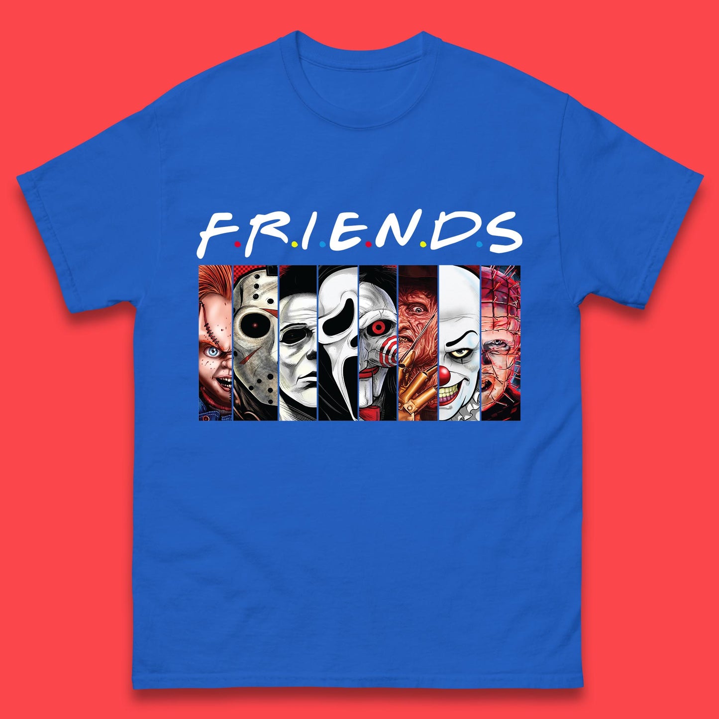 Halloween Friends Horror Movie Characters Killers Scary Friends Mens Tee Top
