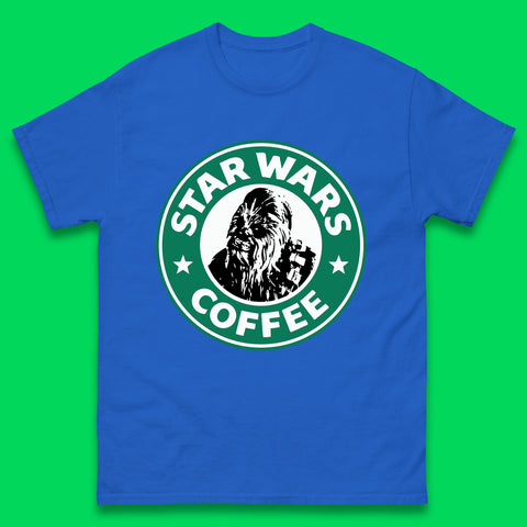 Chewbacca Star Wars Coffee Sci-fi Action Adventure Movie Character Starbucks Coffee Spoof 46th Anniversary Mens Tee Top