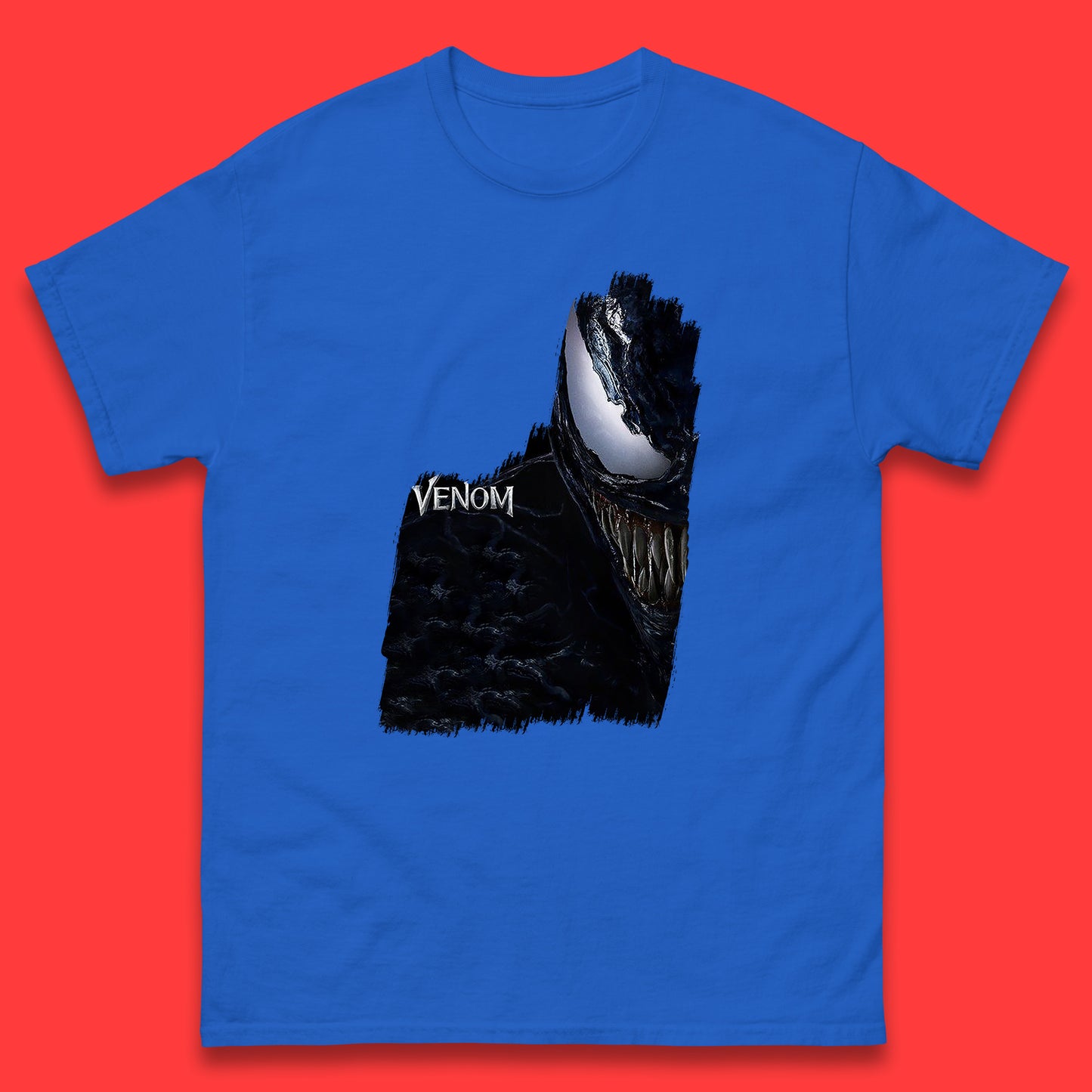 Angry Venom Amoled Half Face And Body Logo Marvel Avengers Superheros Movie Character Mens Tee Top