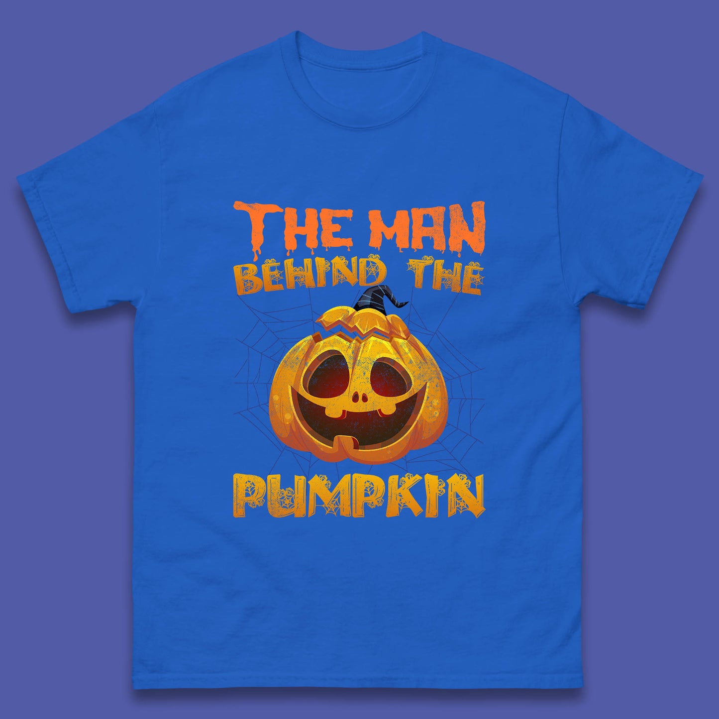 The Man Behind The Pumpkin Halloween Pregnancy Baby Announcement New Dad Gift Mens Tee Top