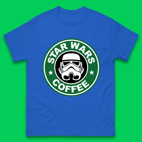 Star Wars Coffee Stormtrooper Sci-fi Action Adventure Movie Character Starbucks Coffee Spoof Star Wars 46th Anniversary Mens Tee Top