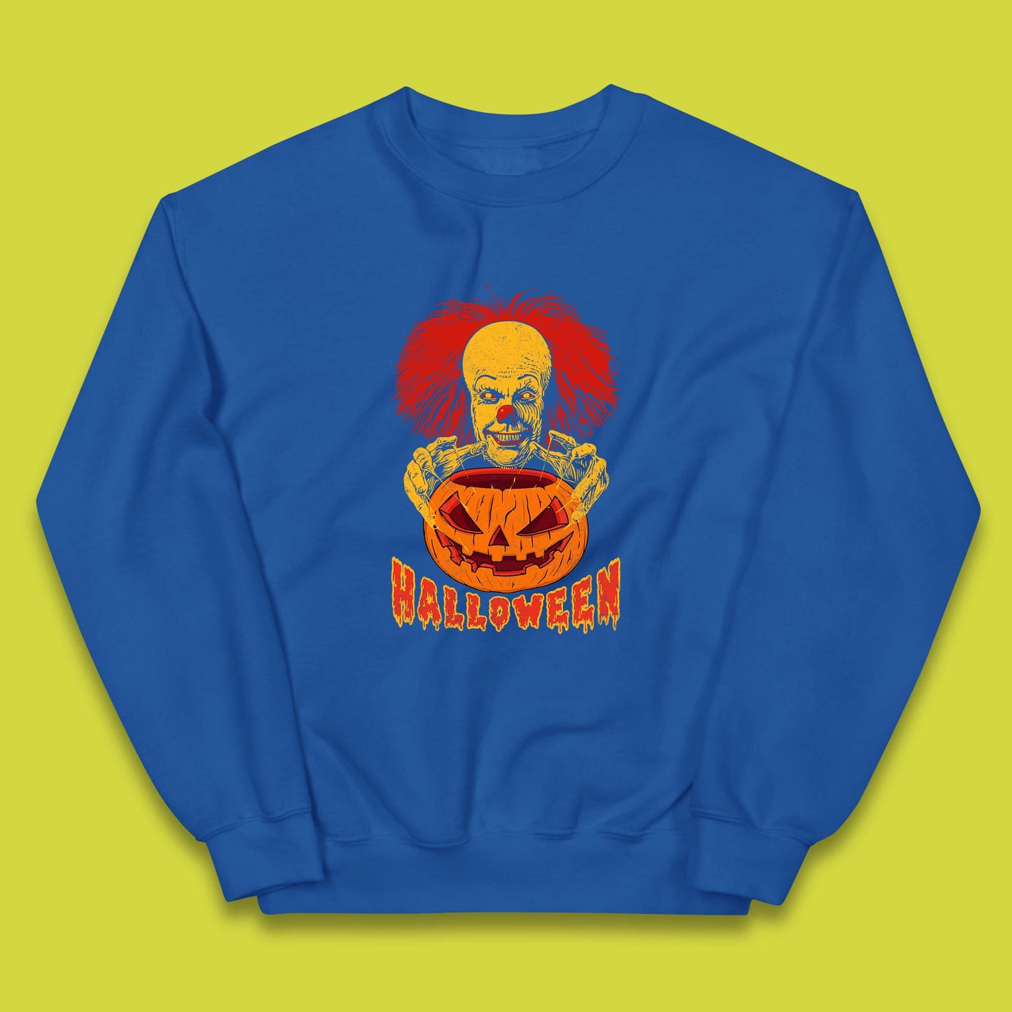 Pennywise Clown Hands Halloween Pumpkin IT Pennywise Clown Horror Movie Fictional Character Kids Jumper